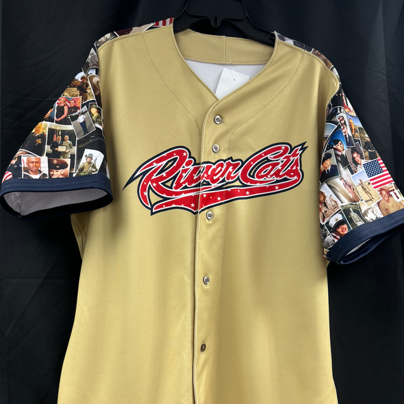 GOLD ARMED FORCES JERSEY-SIZE L, SACRAMENTO RIVER CATS