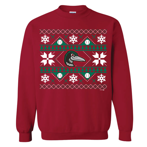 Great Lakes Loons Bimm Ridder Red Holiday Crewneck