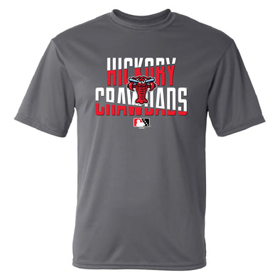 Hickory Crawdads Graphite Goggles Performance Tee