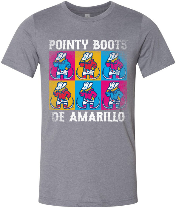 Amarillo Sod Poodles Grey Pointy Boots Dance Colored Square Tee