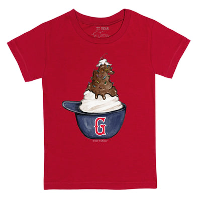 Greenville Drive Tiny Turnip Toddler Red Sundae Helmet Tee Shirt