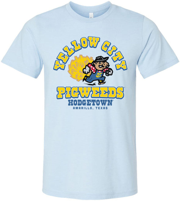 Amarillo Sod Poodles Baby Blue Yellow City Pigweeds Western Tee