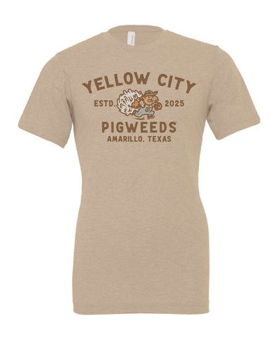Amarillo Sod Poodles Tan Yellow City Pigweeds Tee
