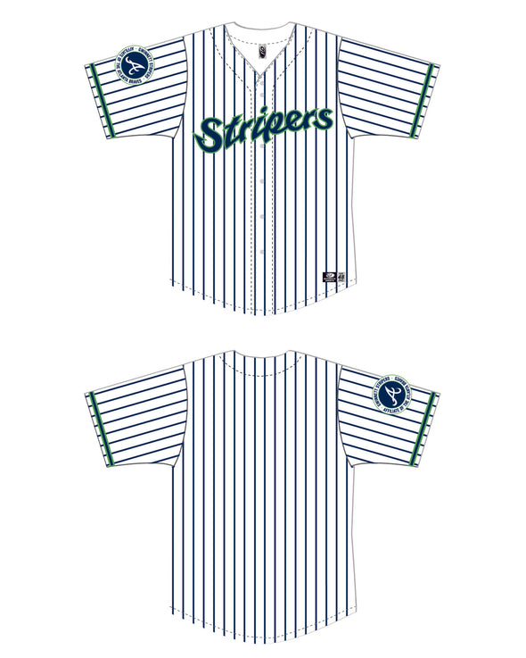Gwinnett Stripers OT Sports Replica Home Pinstripe Jersey- White