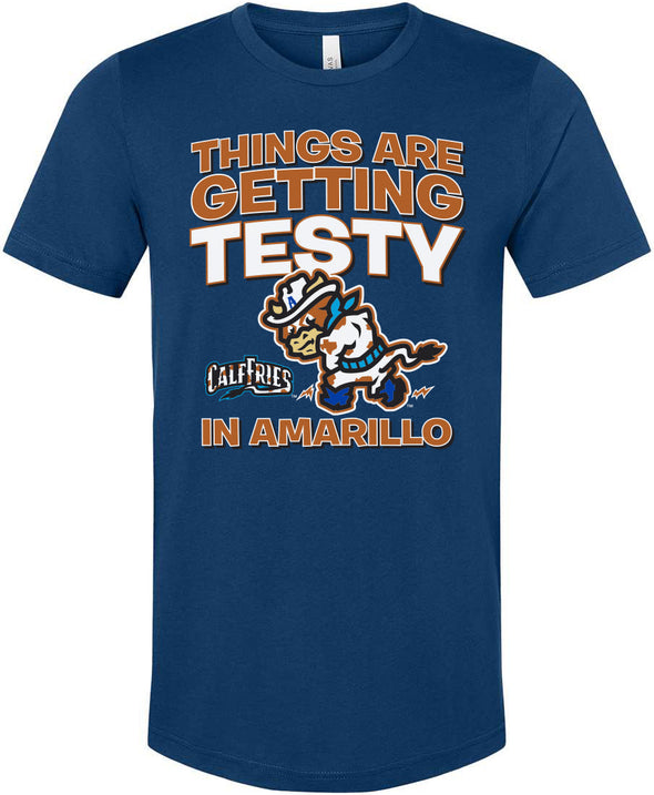 Amarillo Sod Poodles Calf Fries Royal Testy Tee