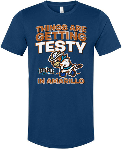 Amarillo Sod Poodles Calf Fries Royal Testy Tee