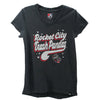 NE Girl's Enzyme wash v-neck tee