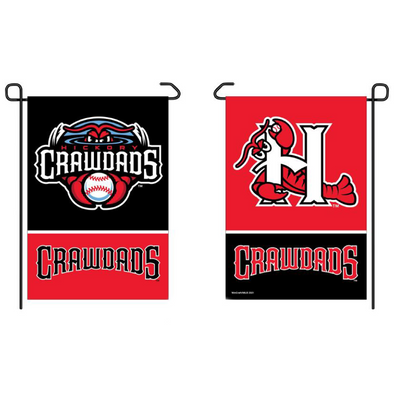 Hickory Crawdads Red/Black Garden Flag