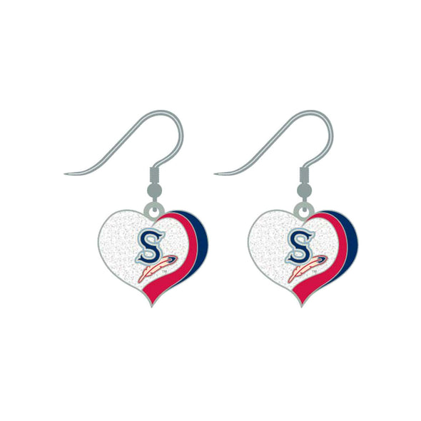 Spokane Indians Glitter Heart Earrings