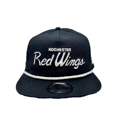 Rochester Red Wings Black and White Golfer