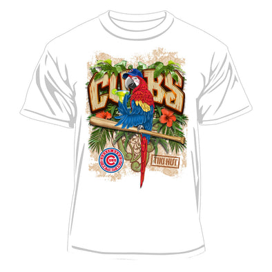South Bend Cubs #TeamTiki White Parrot Tee - Cubs Den Exclusive