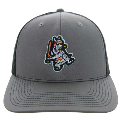 Hickory Crawdads Outdoor Cap Llamas de Hickory Gray Trucker Cap