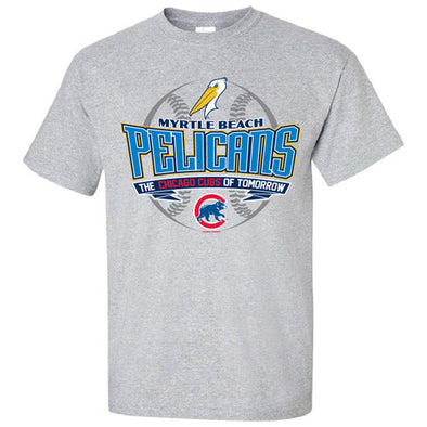 Myrtle Beach Pelicans Bimm Ridder Chicago Cubs Sport Gray Nader Affiliate Tee
