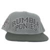 BRP Gray On Gray Snapback Adjustable Hat With Rumble Ponies Wordmark And Boxing Rowdy Logo On Right Side