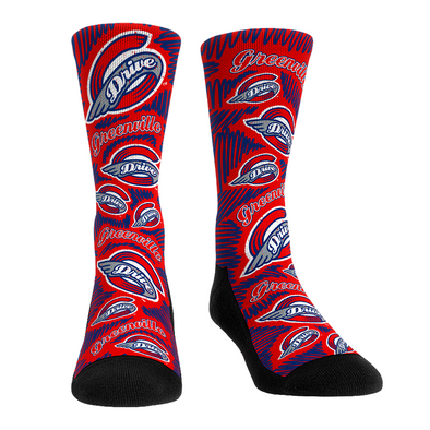 Greenville Drive Rock Em Red Logo Socks