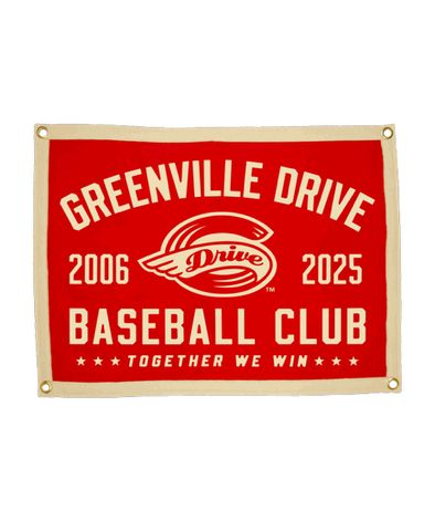 Greenville Drive Oxford Pennant Primary Logo Camp Flag