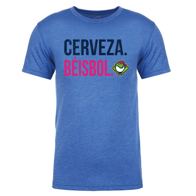 Greenville Drive 108 Stitches Royal Ranas Cerveza & Beisbol Tee