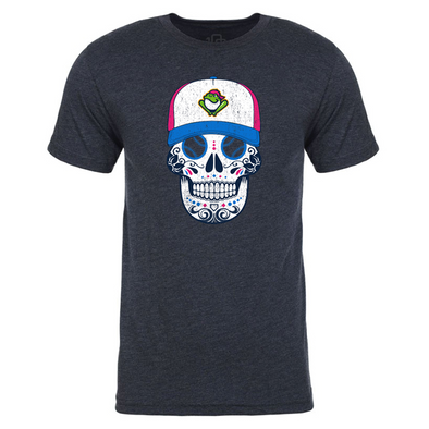 Greenville Drive 108 Stitches Vintage Navy Sugar Skull Ranas Tee