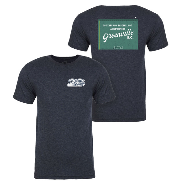 Greenville Drive 108 Stitches Navy Green Monster Anniversary Tee