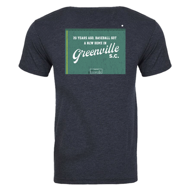 Greenville Drive 108 Stitches Navy Green Monster Anniversary Tee