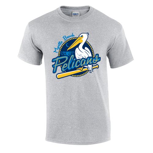 Myrtle Beach Pelicans Gray Primary Tee