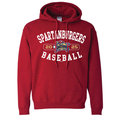 Adult Red Burgers Baseball Hoodie