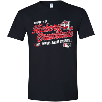 Hickory Crawdads Clawhammer Black Softstyle Tee