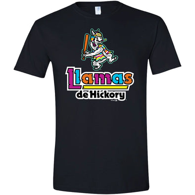 Hickory Crawdads Llamas de Hickory Black Softstyle Tee