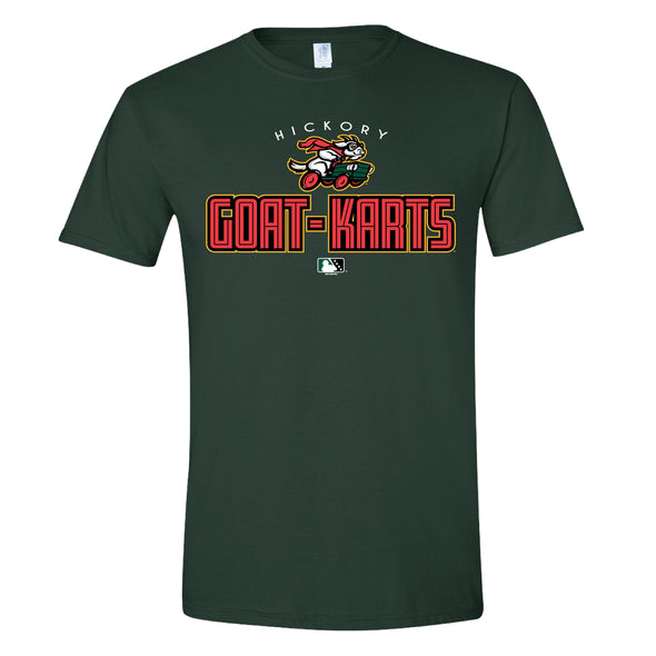 Hickory Crawdads Forte Goat-Karts Forest Green Softstyle Tee