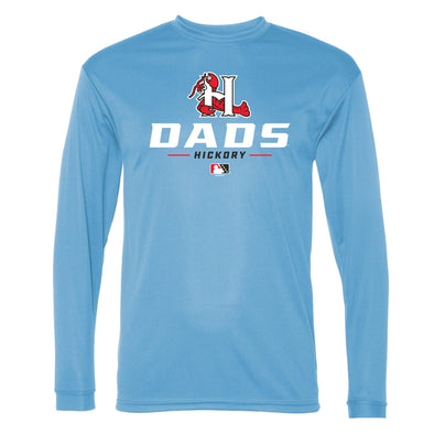 Hickory Crawdads Knoxville Light Blue Long Sleeve Performance Tee