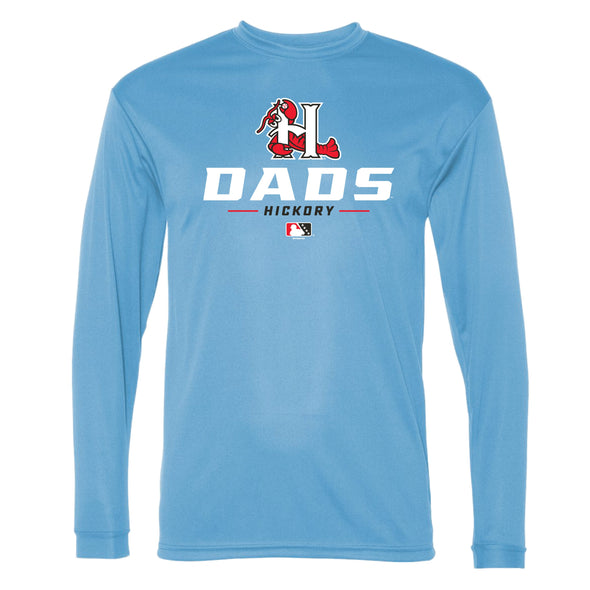 Hickory Crawdads Knoxville Light Blue Long Sleeve Performance Tee