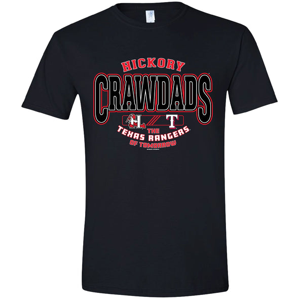 Hickory Crawdads Mango Affiliate Black Softstyle Tee