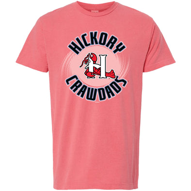 Hickory Crawdads Reverend Watermelon Garment Dyed Tee