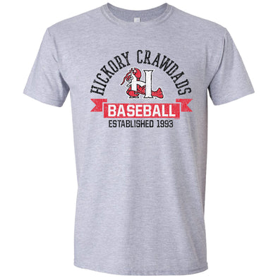 Hickory Crawdads Tuttle Sport Gray Softstyle Tee