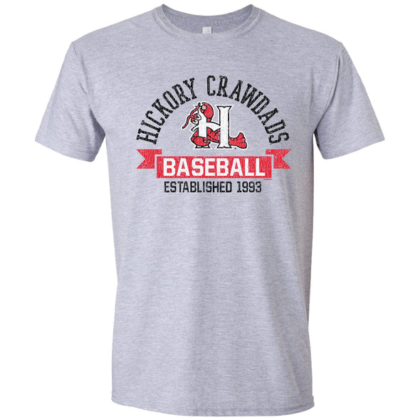 Hickory Crawdads Tuttle Sport Gray Softstyle Tee