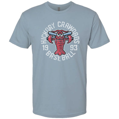 Hickory Crawdads Upright Stonewash Denim Premium Tee