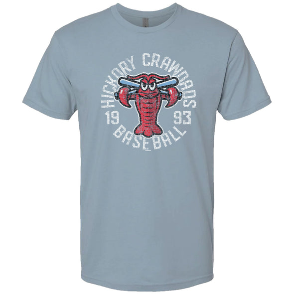 Hickory Crawdads Upright Stonewash Denim Premium Tee