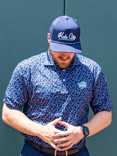 Men's Navy Baseball USA Polo