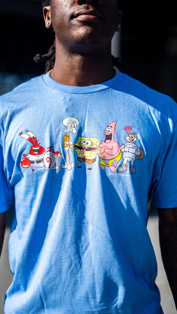 Adult Light Blue Spongebob Crew Tee