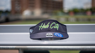 47 OSFA Navy Hub City Script Visor