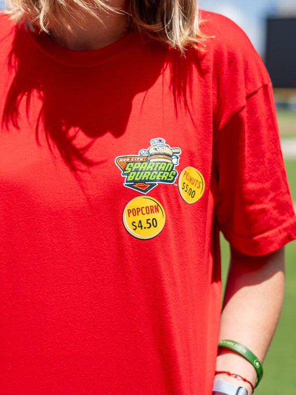 Adult Red Baseballism Ballpark Food Tee