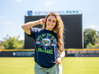 Adult Navy "Take Me Out To The Ballgame" Tee