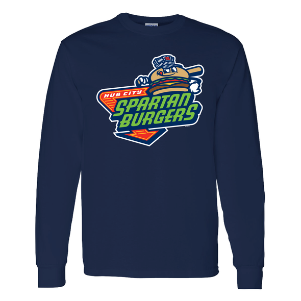 Adult Navy Primary Logo Long Sleeve Tee
