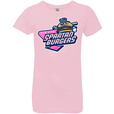 Y8 Youth  Pink Spartanburgers Primary Logo T-Shirt