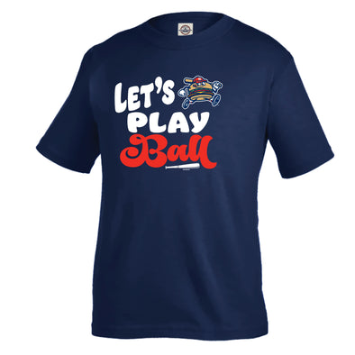 Youth Navy Let's Play Ball Tee