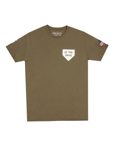 Greenville Drive X Baseballism Army Green Home of the Brave Tee