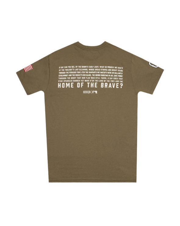 Greenville Drive Baseballism Army Green Home of the Brave Tee