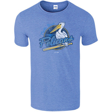 Myrtle Beach Pelicans Vantage Apparel Heather Royal Primary Softstyle Tee