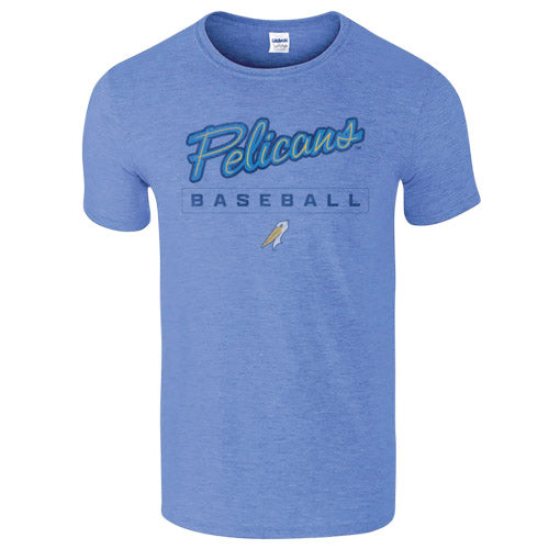 Myrtle Beach Pelicans Vantage Apparel Heathered Royal Script Softstyle Tee