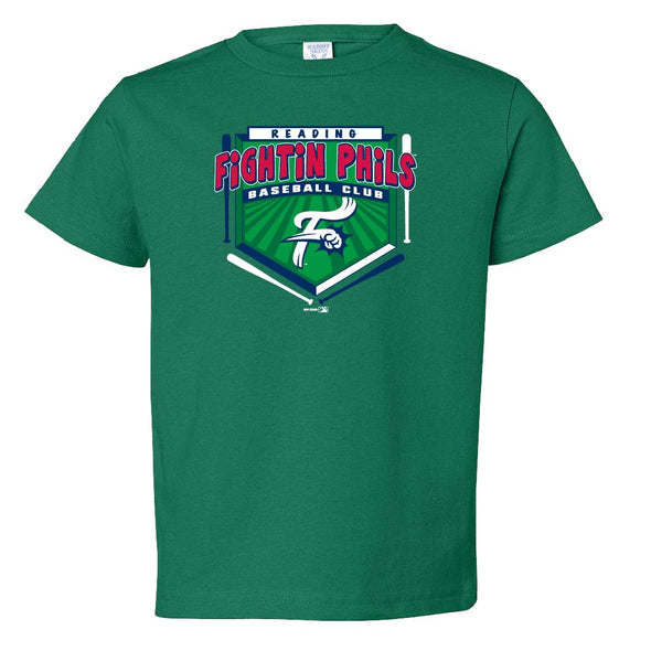 Bimmridder Toddler Home Plate Field Kelly Green T-Shirt